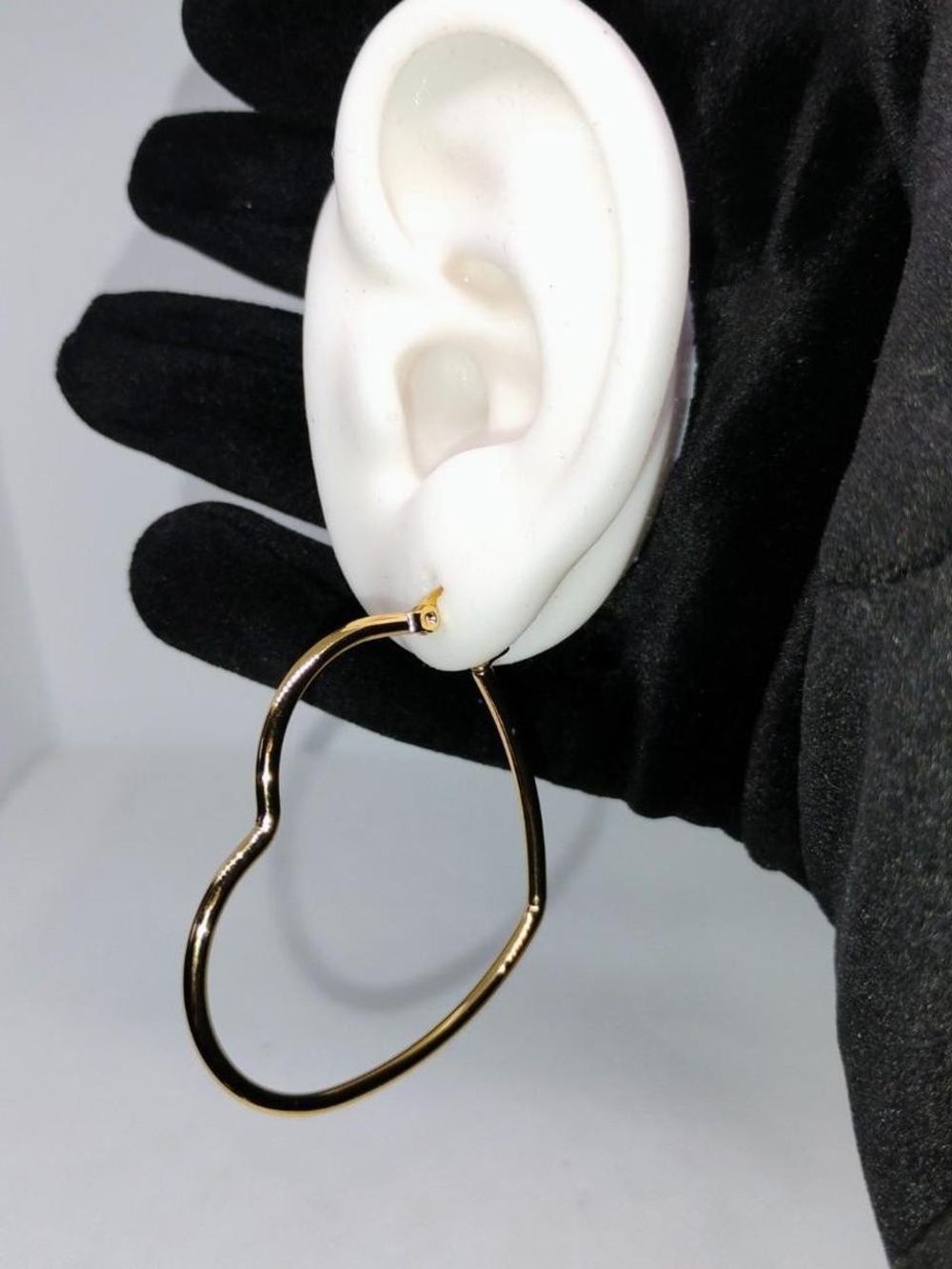Gold Plated Heart Hoop Earrings